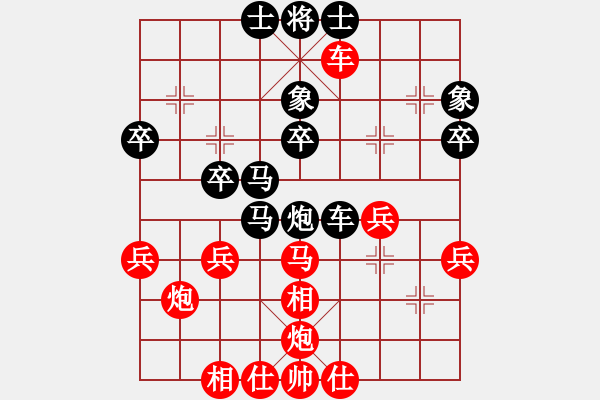 象棋棋譜圖片：中炮對(duì)屏風(fēng)馬三步虎（旋風(fēng)V5.0先勝巫師特大級(jí)） - 步數(shù)：40 