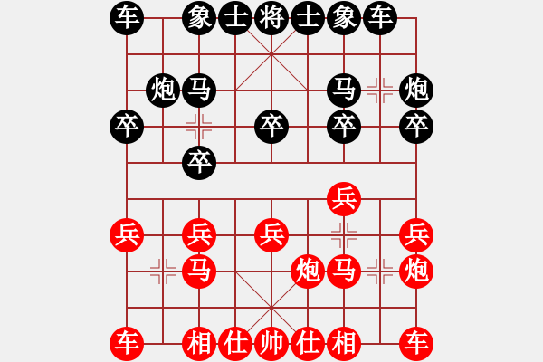 象棋棋譜圖片：10003局 A03-邊炮局-小蟲引擎24層 紅先勝 旋九專雙核-業(yè)余 - 步數：10 