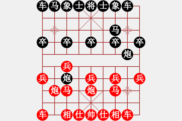 象棋棋譜圖片：中炮對進左馬(業(yè)三升業(yè)四評測對局)我先勝 - 步數(shù)：10 