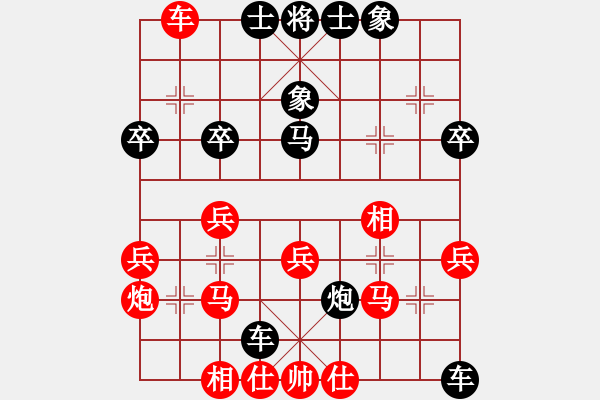 象棋棋譜圖片：橫車七路馬中駒1平4如紅不走炮五平六而進車捉馬黑有隱藏一路非常經(jīng)典殺法1 - 步數(shù)：40 