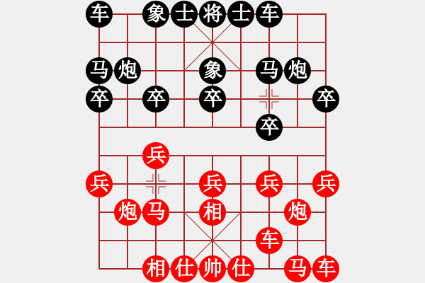 象棋棋譜圖片：袁洪梁     先和 任健       - 步數(shù)：10 