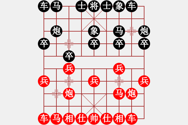 象棋棋譜圖片：E08后 兩頭蛇對(duì)進(jìn)右馬三步虎-紅馬二進(jìn)三對(duì)黑先棄卒局 - 步數(shù)：10 