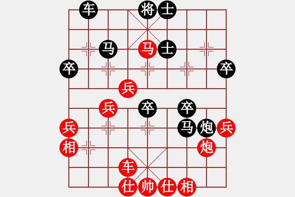 象棋棋譜圖片：中炮七兵七路馬對(duì)屏風(fēng)馬雙炮過(guò)河（黑勝） - 步數(shù)：40 