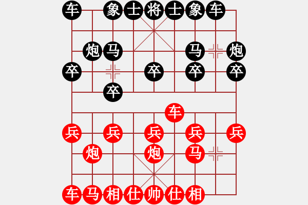 象棋棋譜圖片：忠誠衛(wèi)士[紅] 先負(fù) 鷹揚[黑] - 步數(shù)：10 