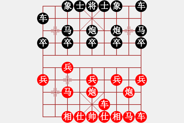 象棋棋譜圖片：熱血盟●溫柔一刀[紅] -VS- 青山碧水_[黑] - 步數(shù)：10 