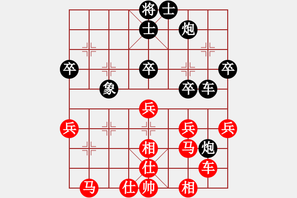 象棋棋譜圖片：中炮巡河車對(duì)屏風(fēng)馬（紅勝） - 步數(shù)：40 