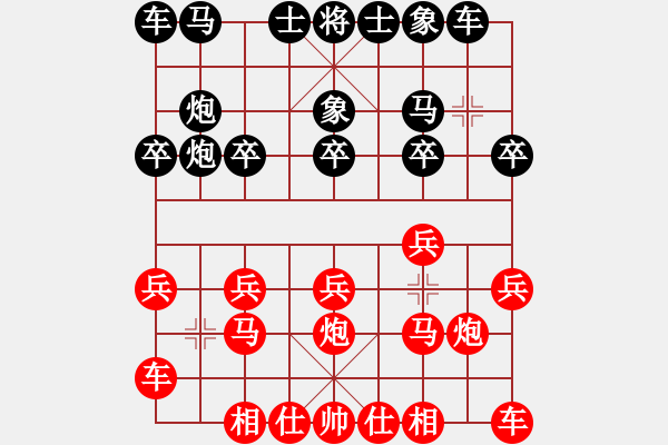 象棋棋譜圖片：橫才俊儒[紅] -VS- 雜文謾語(yǔ)[黑] - 步數(shù)：10 