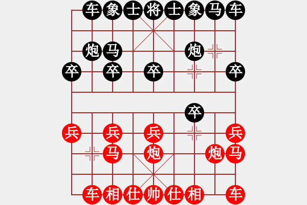 象棋棋谱图片：进兵局(六) - 步数：10 