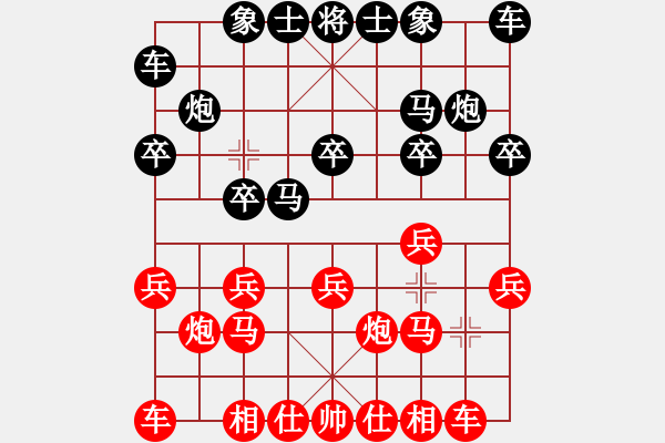 象棋棋譜圖片：起馬應(yīng)仕角炮之黑屏風(fēng)馬（旋風(fēng)V7.0拆棋）和棋 - 步數(shù)：10 