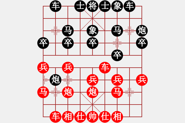 象棋棋譜圖片：瀟王(5段)-負(fù)-貓撲大雜燴(7段)五七炮對(duì)屏風(fēng)馬進(jìn)７卒 紅左直車對(duì)黑右直車右炮過河 - 步數(shù)：20 