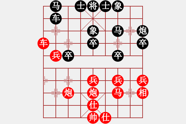 象棋棋譜圖片：瀟王(5段)-負(fù)-貓撲大雜燴(7段)五七炮對(duì)屏風(fēng)馬進(jìn)７卒 紅左直車對(duì)黑右直車右炮過河 - 步數(shù)：40 