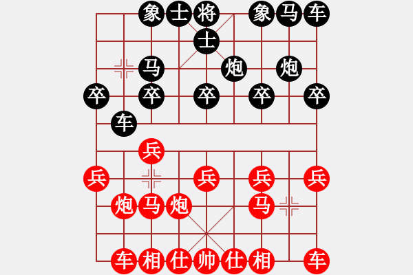 象棋棋谱图片：bbboy002[红] -VS- 人世间44444[黑] - 步数：10 