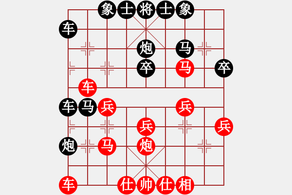 象棋棋譜圖片：傲月寒楓劍(1段)-和-新世紀太陽(月將) - 步數(shù)：30 