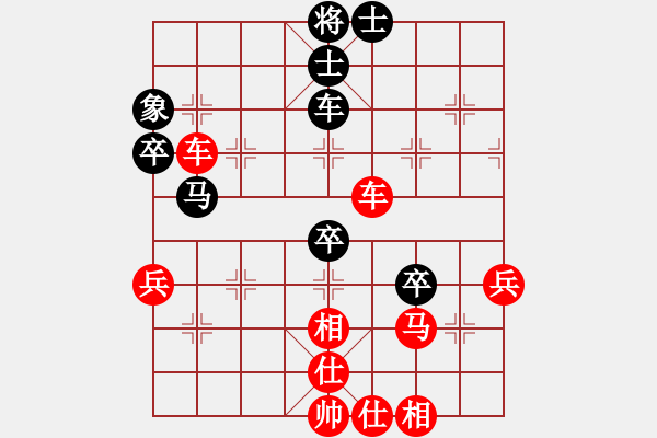 象棋棋譜圖片：順炮黑緩開車進7卒右橫車（旋風勝巫師業(yè)余級） - 步數：60 