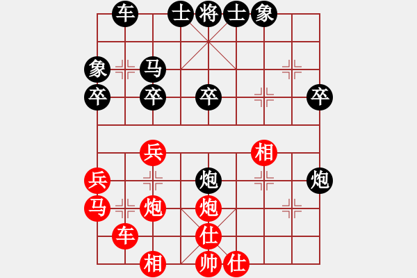 象棋棋譜圖片：12bbbb[紅先負(fù)] -VS- 池中清水[黑] 順炮直車對緩開車 黑兌直車 - 步數(shù)：30 