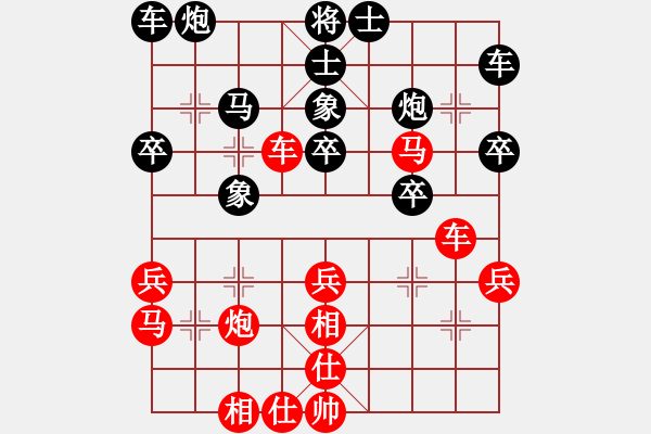 象棋棋譜圖片：邊馬左橫車對(duì)正馬正士（一） - 步數(shù)：33 