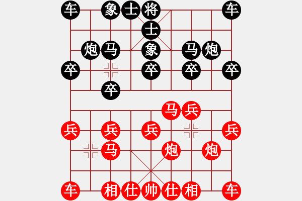 象棋棋譜圖片：推演棋進馬對象7進5 - 步數(shù)：10 