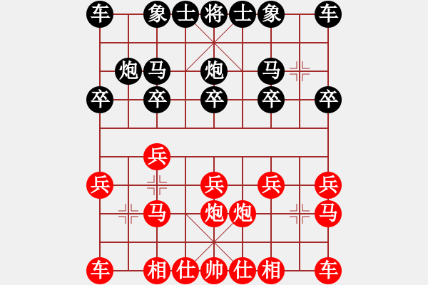 象棋棋譜圖片：王妃【紅】 -先勝- 包子（校尉）【黑】 - 步數(shù)：10 