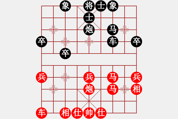 象棋棋譜圖片：axaxax(5舵)-和-bbboy002(3舵) - 步數(shù)：30 