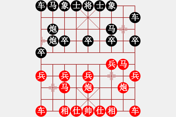 象棋棋譜圖片：中炮緩開車對左疊炮橫車：888W6660[紅] -VS- 棋苑大怪[黑] - 步數(shù)：10 