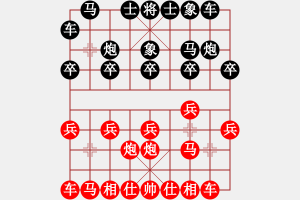 象棋棋譜圖片：6148局 B05-中炮對進左馬-旋九專雙核-專業(yè) 紅先勝 旋風引擎24層 - 步數：10 