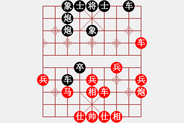 象棋棋譜圖片：棗莊第一高(4段)-和-豬員外(9段) - 步數(shù)：40 