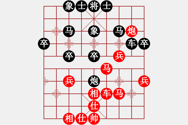 象棋棋譜圖片：飛翔(業(yè)九二) 負(fù) 昆侖 C98 五八炮互進(jìn)三兵對屏風(fēng)馬 紅平炮壓馬 - 步數(shù)：40 