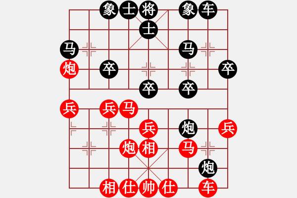 象棋棋譜圖片：河北金環(huán)建設隊 孟繁睿 勝 湖北省體育局棋牌運動管理中心 何文哲 - 步數：30 