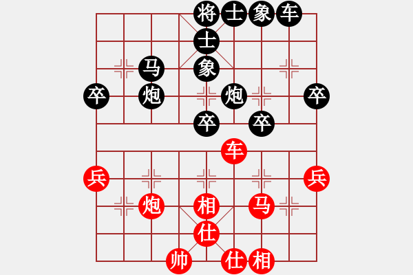 象棋棋譜圖片：神主宰(4級)-和-很愛象棋(初級) - 步數(shù)：40 