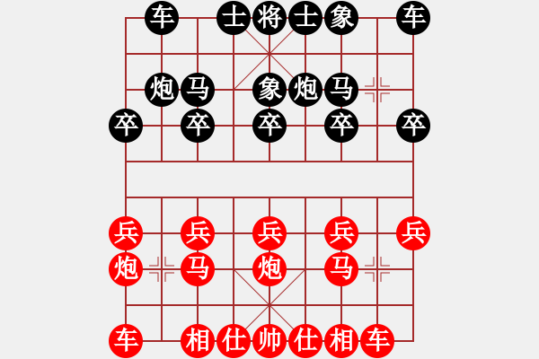 象棋棋譜圖片：預(yù)覽棋盤反攻馬應(yīng)當(dāng)頭炮一　反攻馬進(jìn)車保馬，應(yīng)過(guò)河車夾馬盤頭局 - 步數(shù)：10 