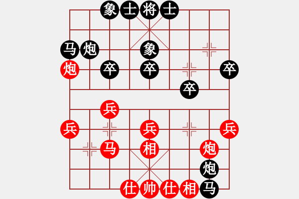 象棋棋谱图片：河北省 王瑞祥 和 辽宁省 钟少鸿 - 步数：30 