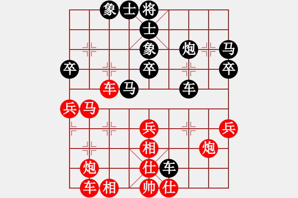 象棋棋譜圖片：bigshark(1段)-和-thuday(3段) - 步數(shù)：40 