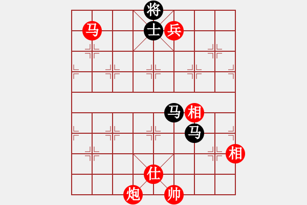 象棋棋譜圖片：第4節(jié) 馬炮兵類共 （8局）第3局馬炮兵單缺相例勝雙馬雙士 - 步數(shù)：20 