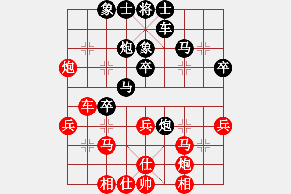 象棋棋譜圖片：中炮對(duì)反宮馬（旋風(fēng)12層先勝巫師專業(yè)級(jí)） - 步數(shù)：40 