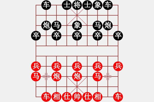 象棋棋谱图片：上海 白天晓 和 辽宁 钟少鸿 - 步数：10 