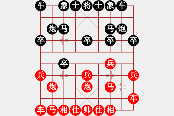 象棋棋譜圖片：鶴城子龍(1段)-和-山雞(7級) - 步數(shù)：10 