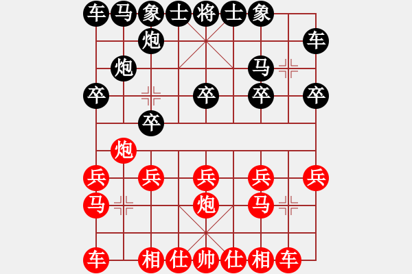 象棋棋谱图片：醉棋渡河[红] -VS- ゞ★七刀[黑] - 步数：10 