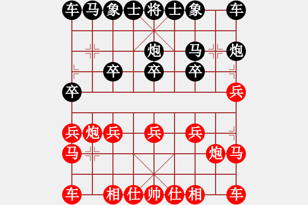 象棋棋譜圖片：蝴蝶馬（蝴蝶雙飛）對五九炮 - 步數(shù)：10 