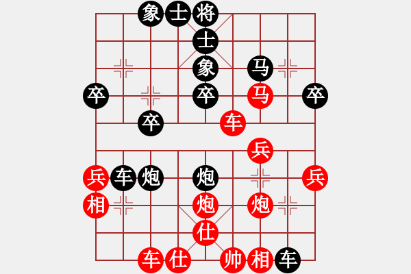 象棋棋譜圖片：《學(xué)習(xí)大師后手》屏風(fēng)馬過河炮破中炮右橫車右馬盤河（黑棄車成殺） - 步數(shù)：30 