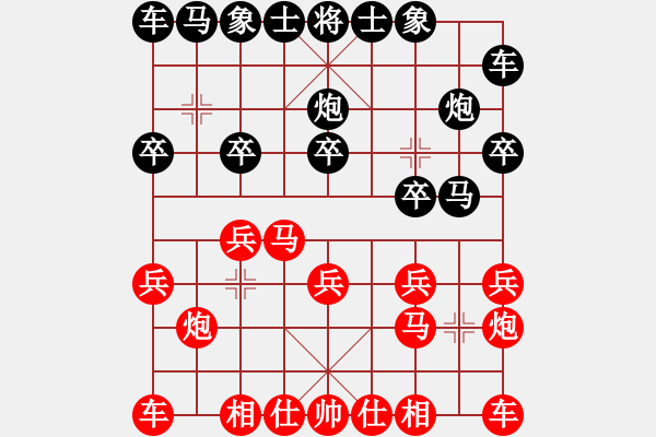 象棋棋譜圖片：起馬互進(jìn)七兵局   臺(tái)安王老師(7級(jí))-負(fù)-nzbdwma(4級(jí)) - 步數(shù)：10 