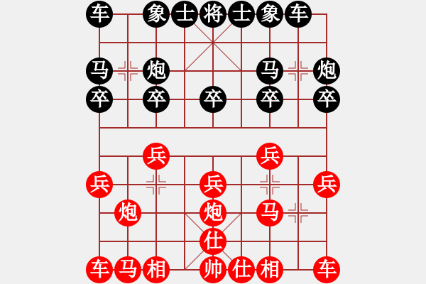 象棋棋譜圖片：七兵卒底炮 - 步數(shù)：10 