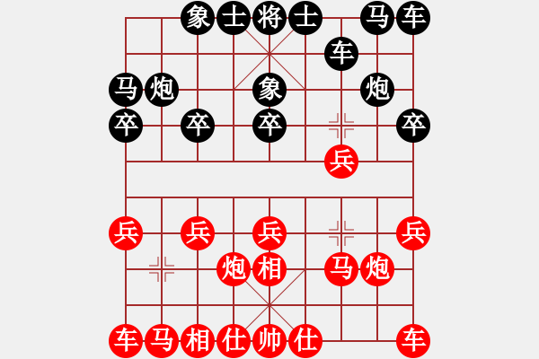 象棋棋譜圖片：王倫勇     先勝 劉錚       - 步數(shù)：10 