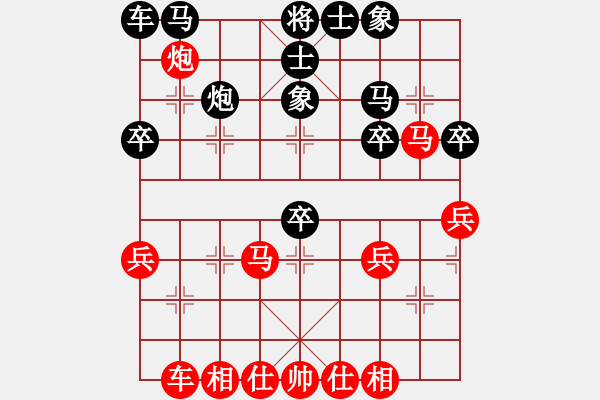 象棋棋譜圖片：11-11-10 lianhuanma[1067]-勝-laoyin[1025] - 步數(shù)：30 