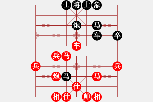 象棋棋譜圖片：D55 中炮雙直車對后補列炮 - 步數(shù)：50 