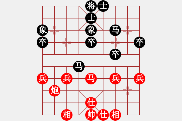 象棋棋譜圖片：巴山背油鍋●[紅] -VS- 象棋初級(jí)愛(ài)好者[黑] - 步數(shù)：40 