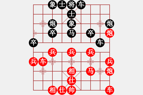 象棋棋譜圖片：葬心紅勝CHEN1232917【仙人指路對卒底炮】 - 步數(shù)：30 