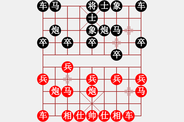 象棋棋譜圖片：《學(xué)習(xí)大師先手》仙人指路右中炮左馬盤河邊炮破士角炮拐角馬急進9卒 - 步數(shù)：10 