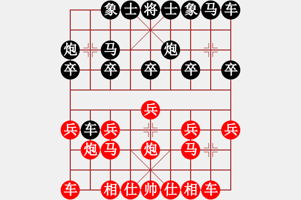 象棋棋譜圖片：10881局 B04-中炮對右三步虎-旋九專雙核-新手 紅先負 小蟲引擎24層 - 步數(shù)：10 