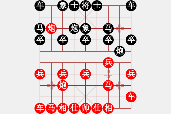 象棋棋譜圖片：金鉤炮擊破巡河炮：棋苑大怪[紅] -VS- 蝎子王96[黑] - 步數(shù)：10 