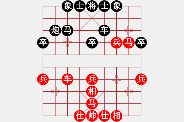 象棋棋譜圖片：順炮直車對(duì)緩開駒橫駒再強(qiáng)挺3卒變例（七）黑閃擊兌駒紅大優(yōu) - 步數(shù)：40 